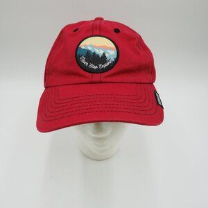 Subaru Hat Cap Strap Back Red Never Stop Exploring Patch Mens Embroidered Dad